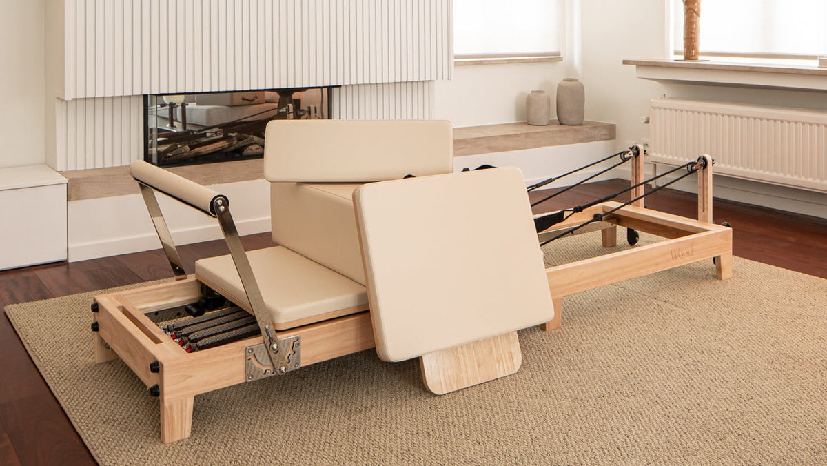 Wood Reformer The Oak Foldable Pilates Reformer - Pilates training view
