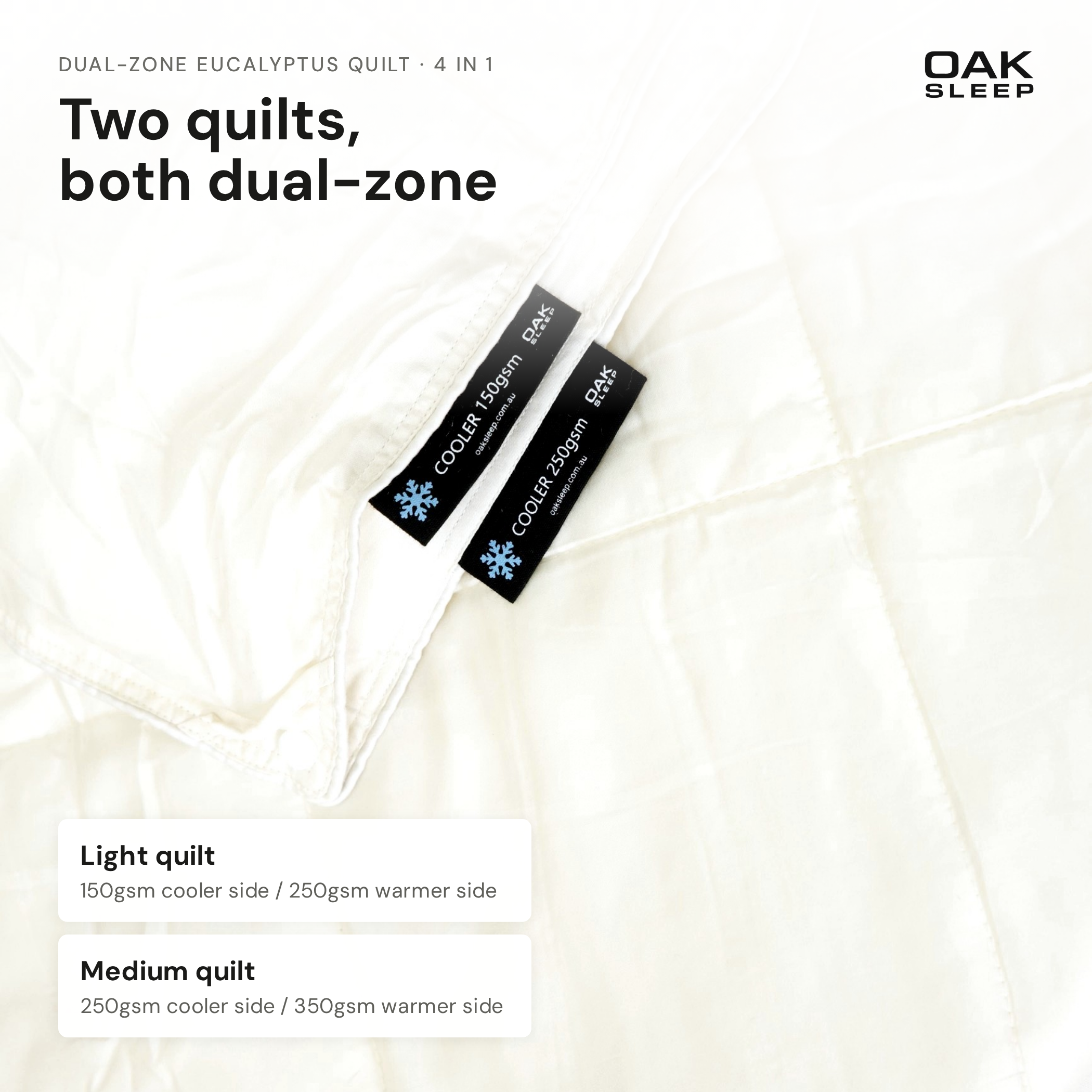 Light and medium dual-zone quilts