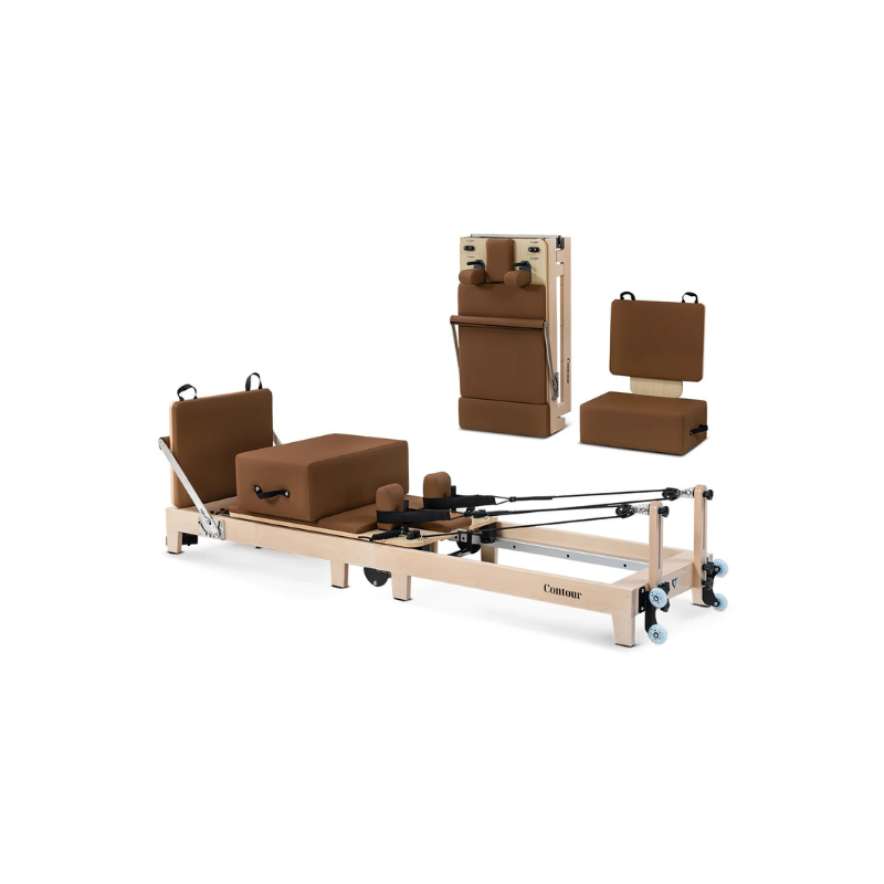 ContourFoldingWoodenPilatesReformerMachineEspresso3