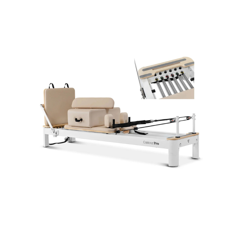 Contour_Pro_Aluminium_Pilates_Reformer_Machine_Beige_and_black