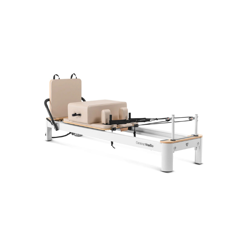 Lifespan_Fitness_Contour_Studio_Commercial_Pilates_Reformer_Bed_Set_beige