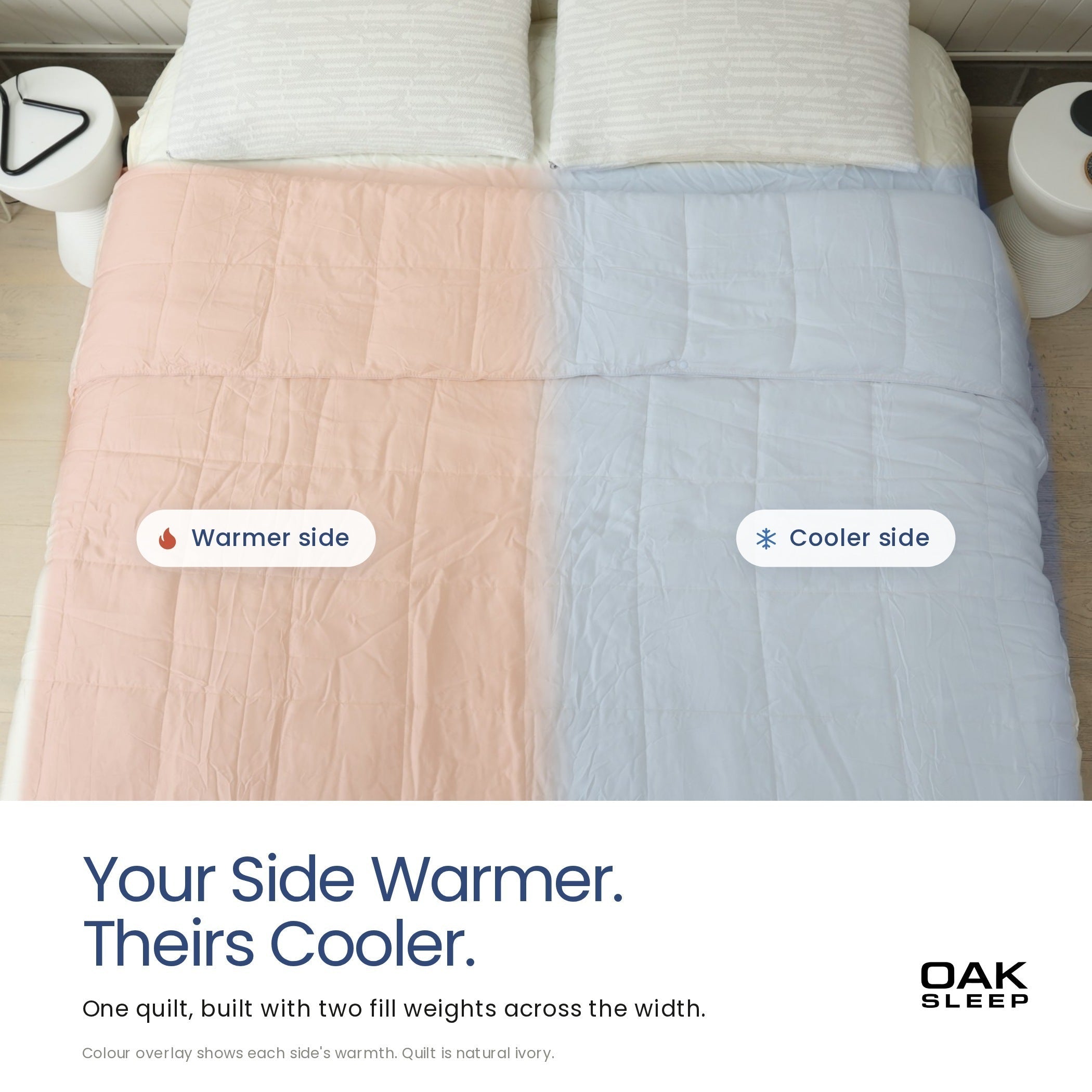 Couple sharing the dual-zone quilt