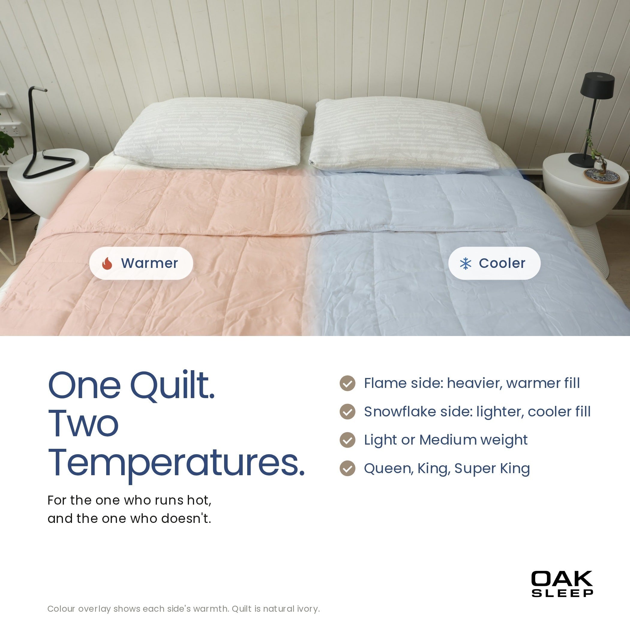 Dual-zone eucalyptus quilt bedroom lifestyle