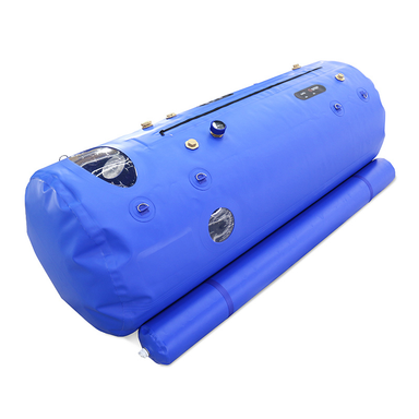 OxyAir Hyperbaric Chamber Blue Cover Side View