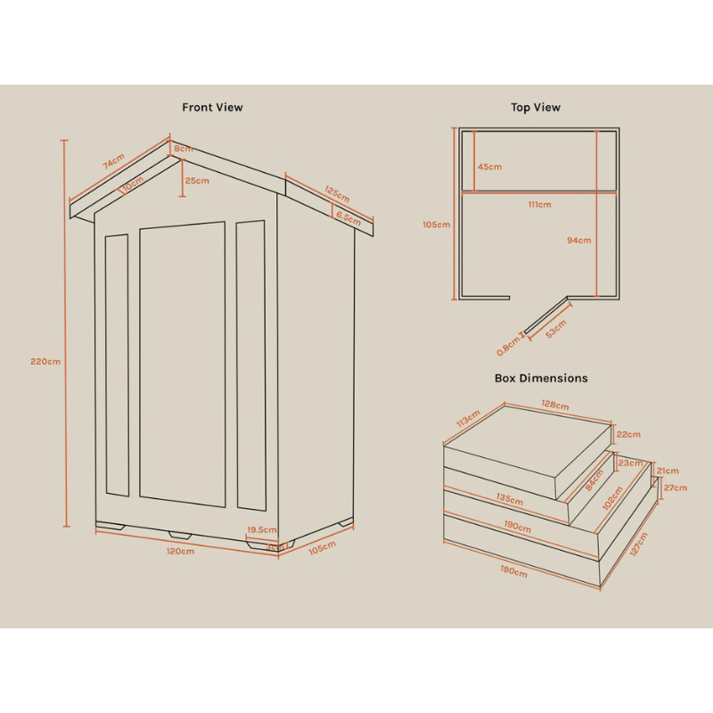 ReGen8 Outdoor Sauna Measurements
