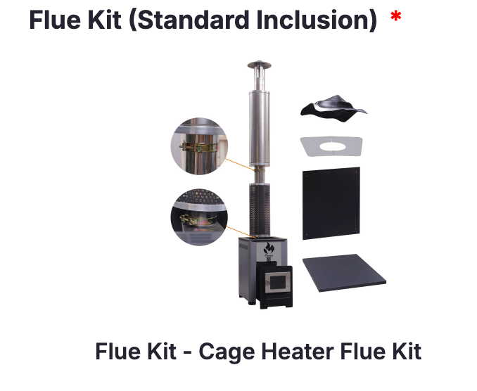Wood Burning Heater Sauna Stove with Flue Kit CAGE