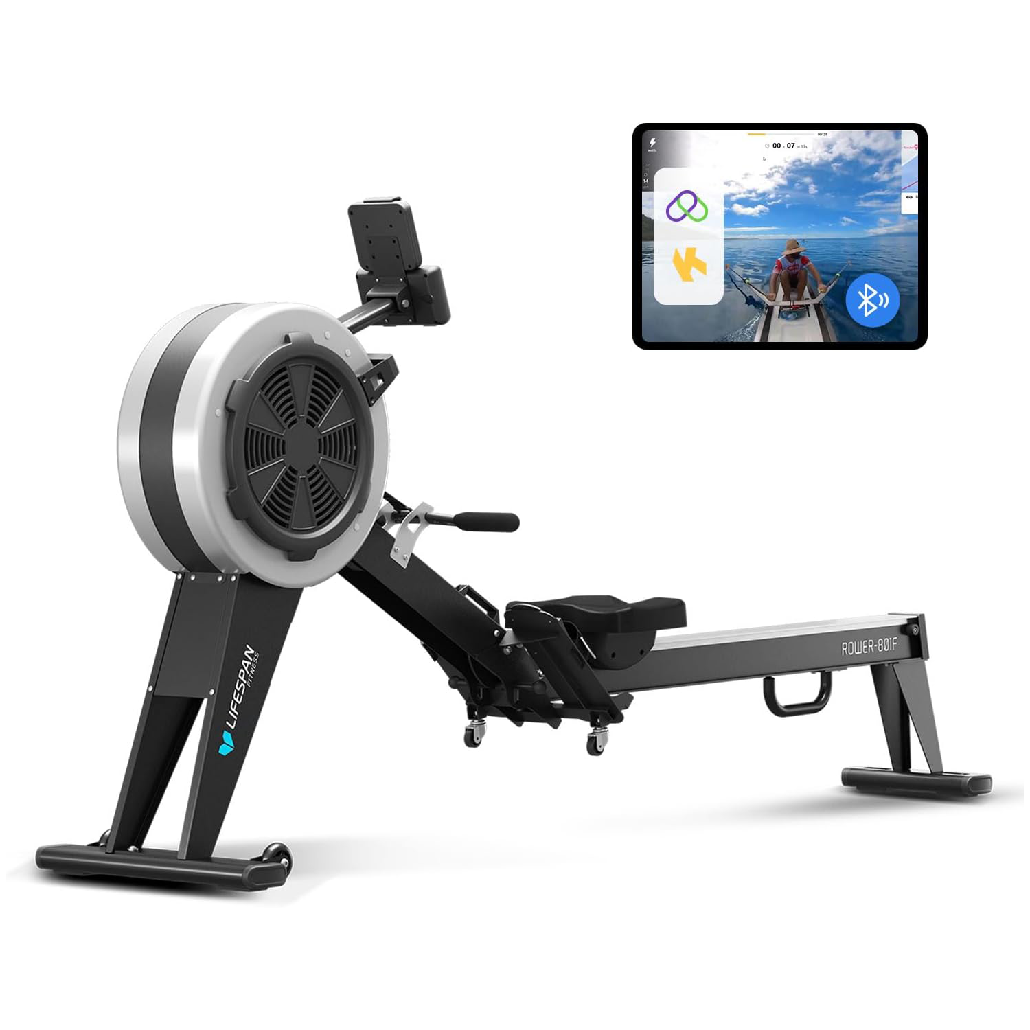 Lifespan Fitness ROWER-801F Air & Magnetic Commercial Rowing Machine - Console Detail