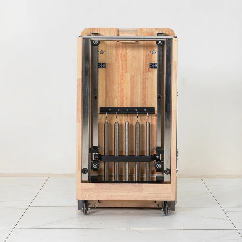 lsg-gpr500-foldable-pilates-reformer-machine-beige-folded-spring-system