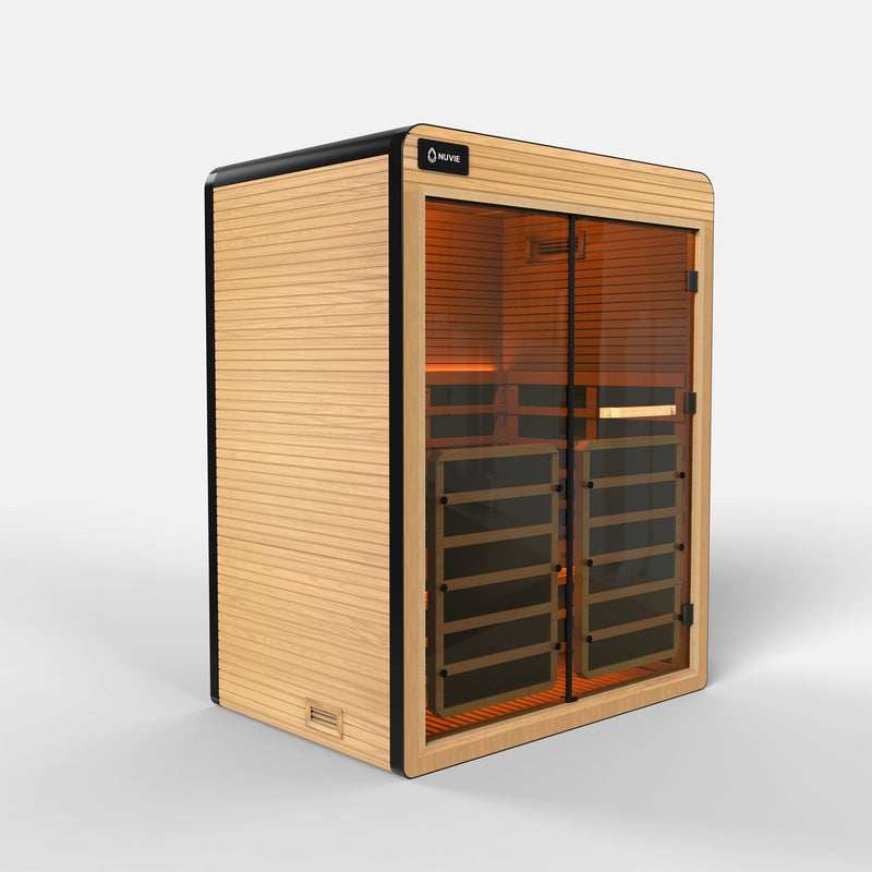 nuvie-arc-2-person-infrared-sauna-45-degree-angle-door-closed