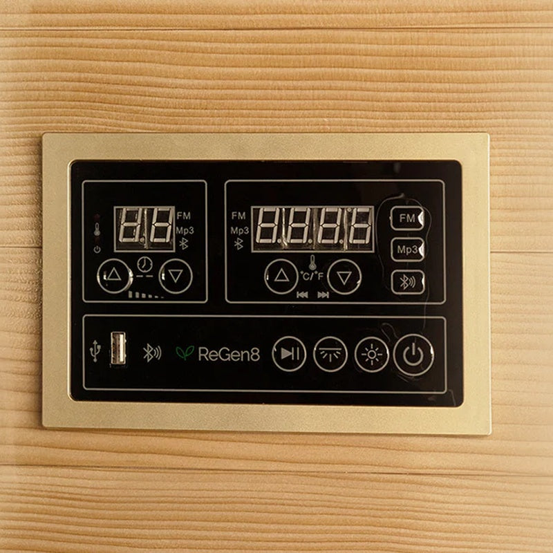 regen8-duo-outdoor-infrared-sauna-white-2-person-control-panel-detail