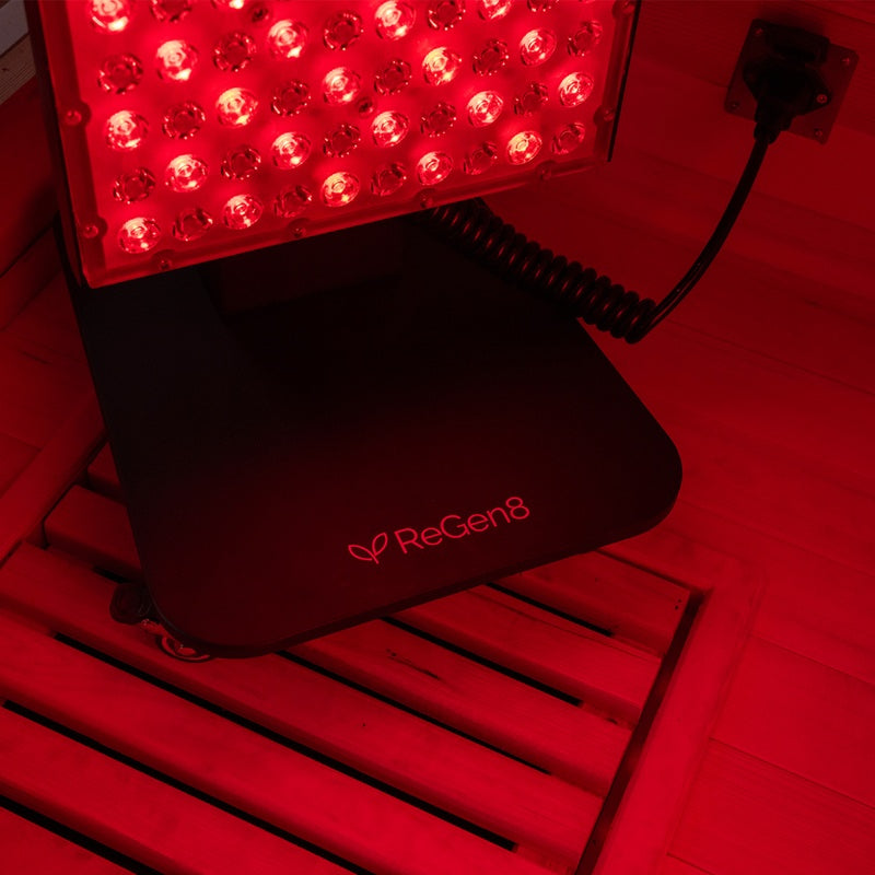regen8-full-body-red-light-therapy-freestanding-panel-base-logo-detail