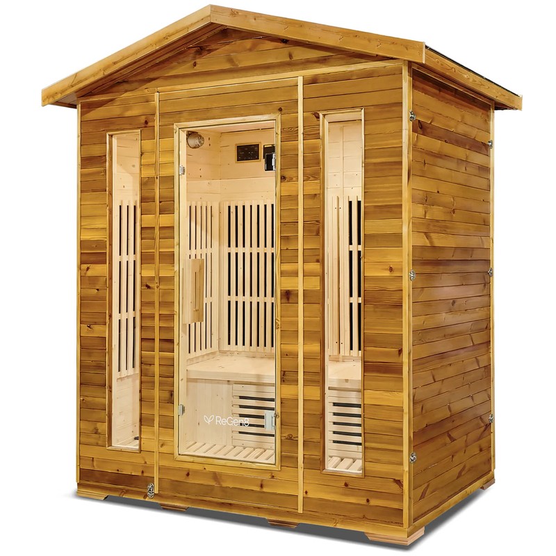 regen8-quadro-outdoor-4-person-infrared-sauna-natural-side-angle-view