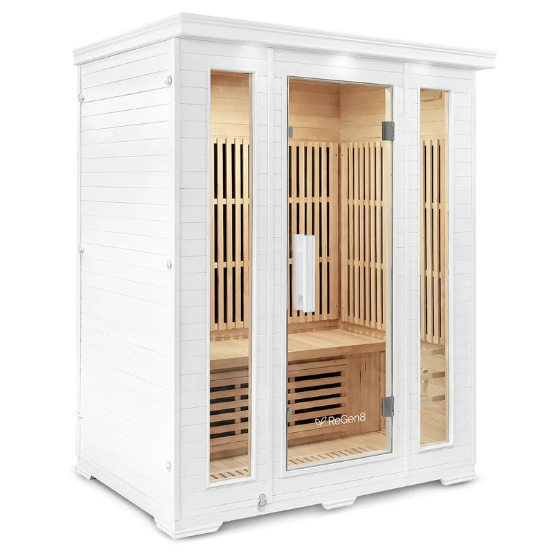 regen8-trio-3-person-infrared-sauna-white-angle-view