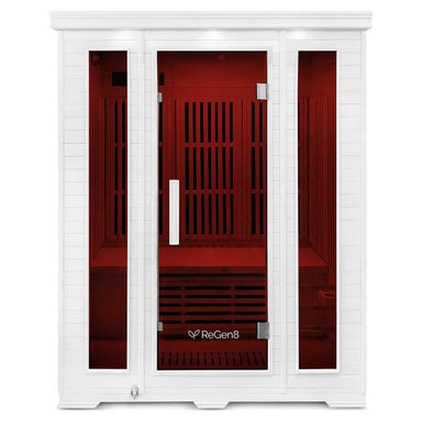 regen8-trio-3-person-infrared-sauna-white-front-view