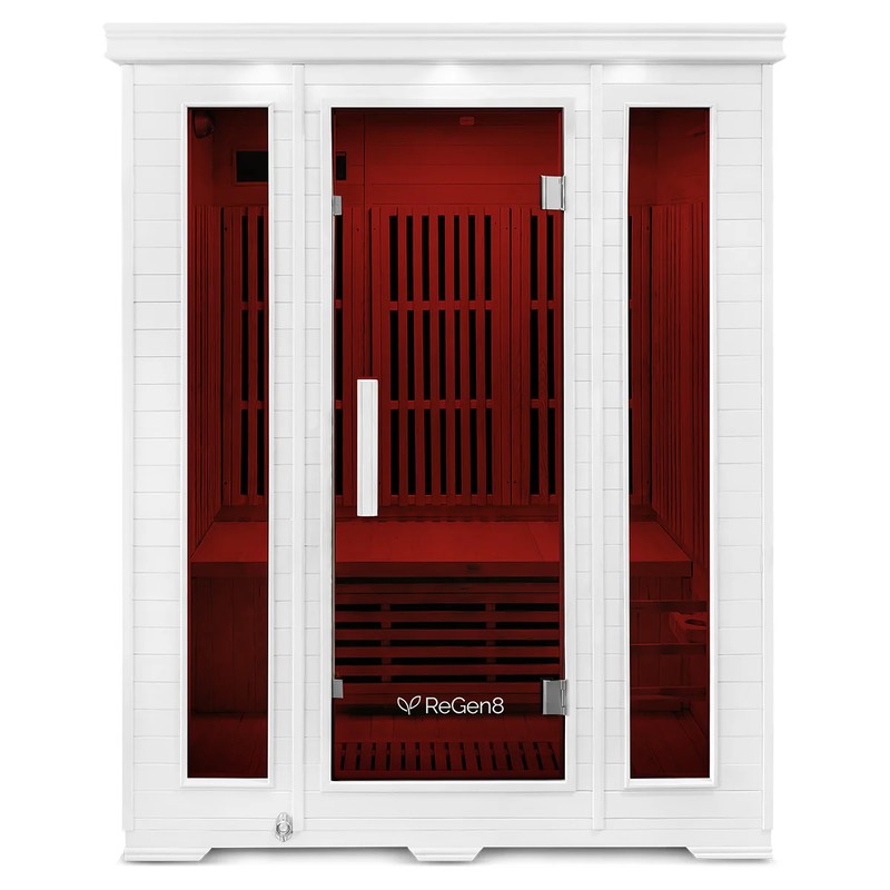 regen8-trio-3-person-infrared-sauna-white-front-view