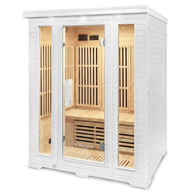 regen8-trio-3-person-infrared-sauna-white-side-angle-view