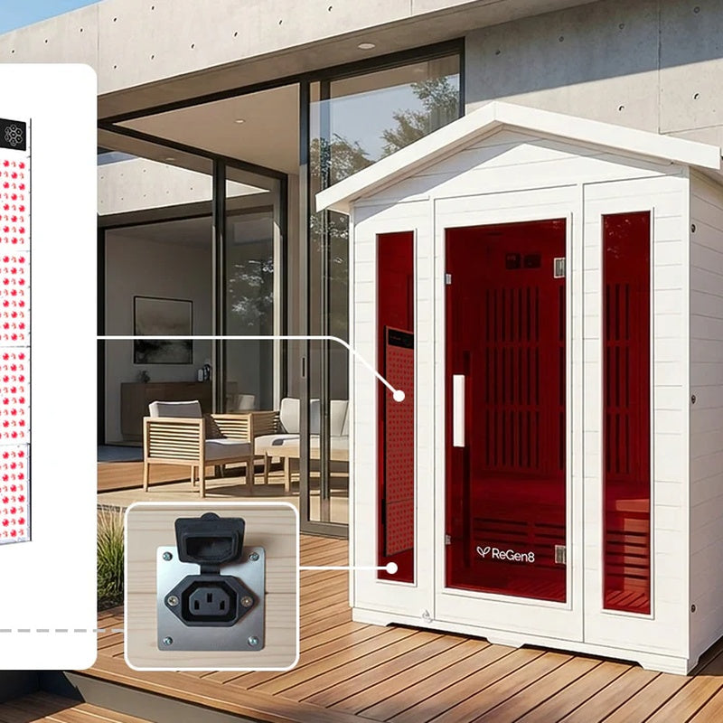 regen8-trio-outdoor-3-person-infrared-sauna-white-red-light-therapy-compatible