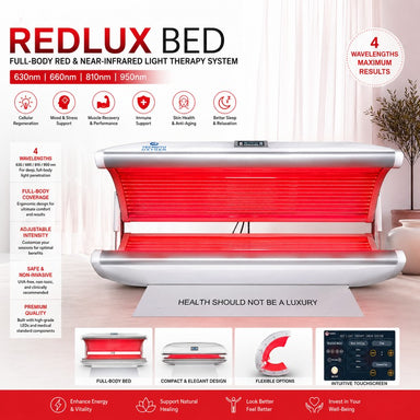 tecnotu-redlux-full-body-red-light-therapy-bed-product-overview-630nm-660nm-810nm-950nm