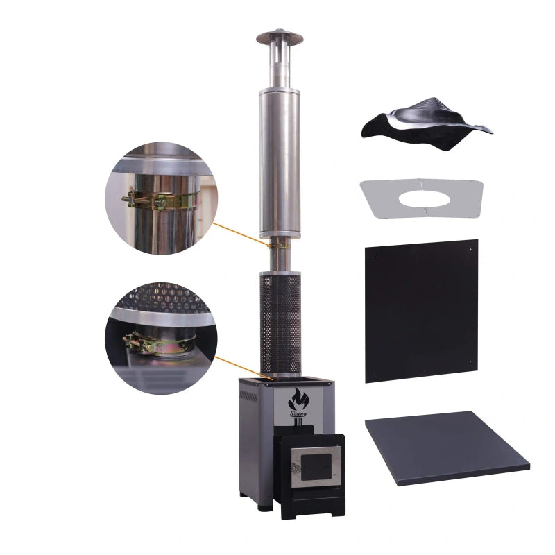 Wood Burning Sauna Heater Firewood Sauna Stove with Flue Kit 15kW SHYM2